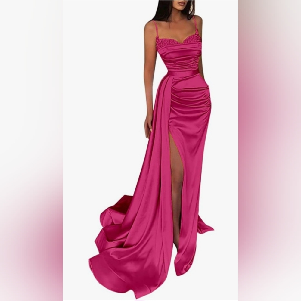 Long Hot Pink Formal Dress